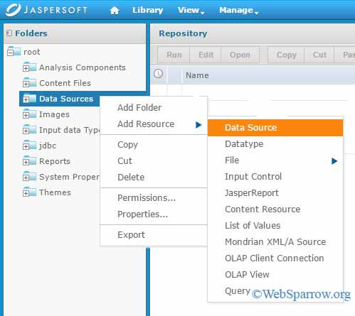 Create a Data Source in JasperReports Server