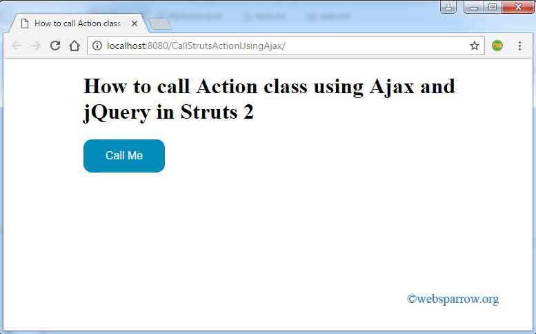 How to call Action class using Ajax in Struts 2