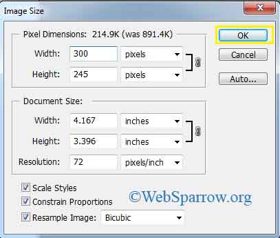 How to change Image size in Photoshop