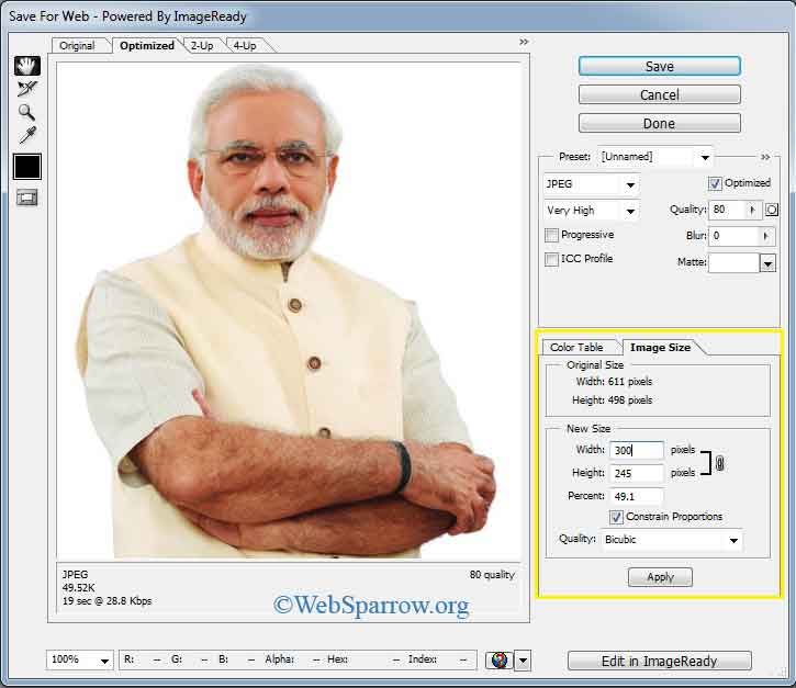 how to change image size in photoshop