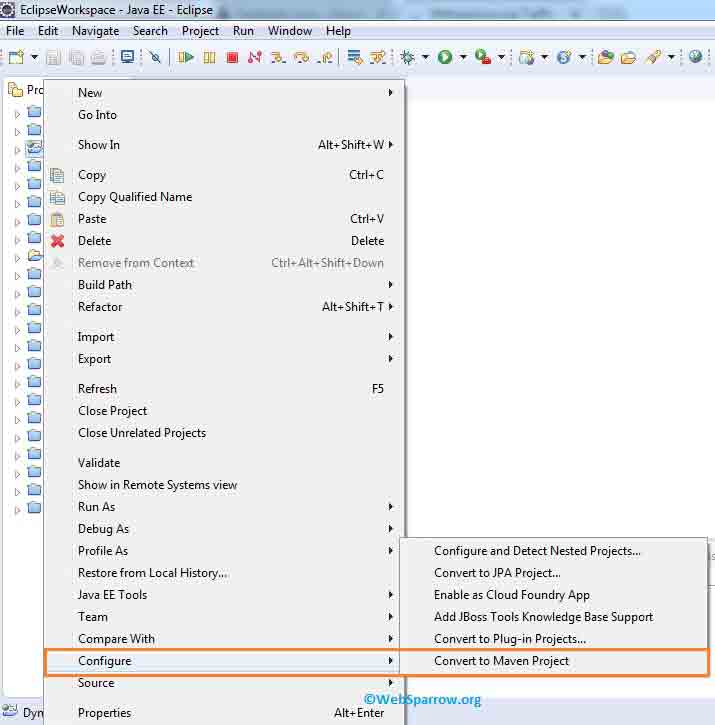 How to convert Dynamic Web Project to Maven Project in Eclipse