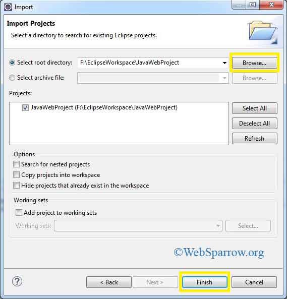 How to import Java Web Project in Eclipse