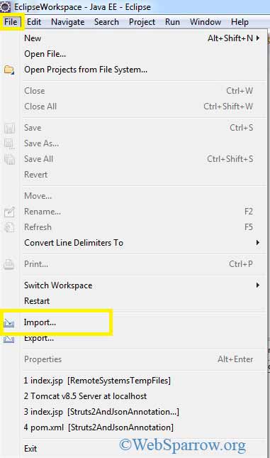 How to import Java Web Project in Eclipse