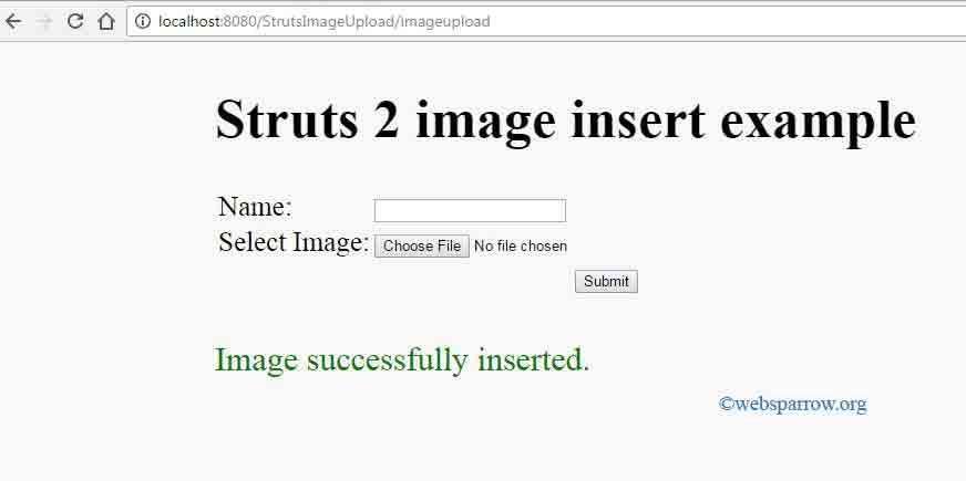 How to upload Image in database using Struts 2