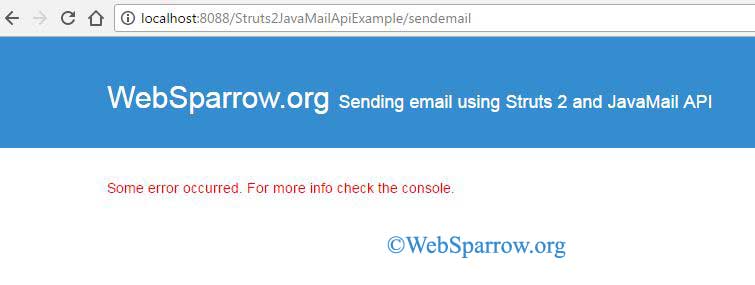 Sending email using Struts 2 and JavaMail API