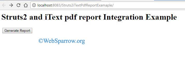 Struts 2 and iText PDF Report Integration Example