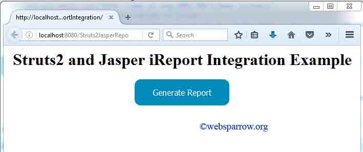 Struts 2 and Jasper Report Integration Example