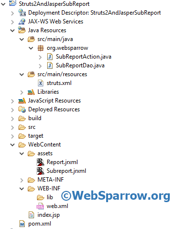 Struts 2 and Jasper Subreports Integration Example