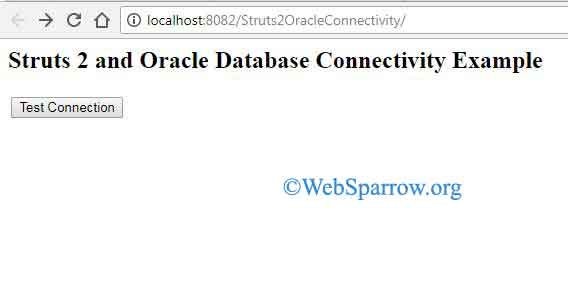 Struts 2 and Oracle Database Connectivity Example