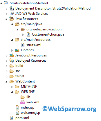 Struts 2 Validation Example using Validate Method and XML File