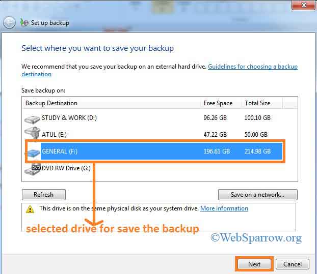 How to create backup in Windows 7?