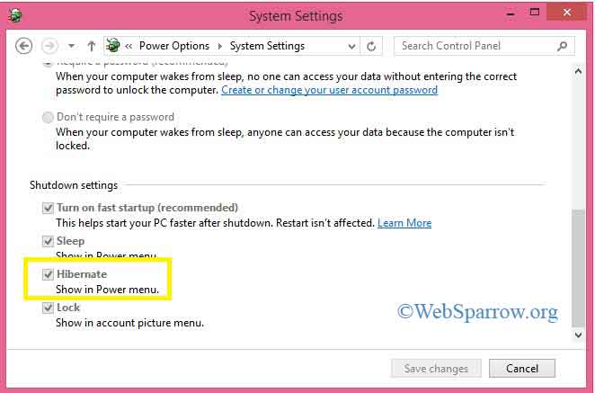 How to enable Hibernate option in Windows 8?