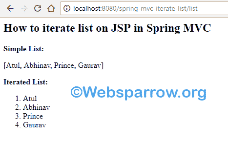 How to iterate list on JSP in Spring MVC