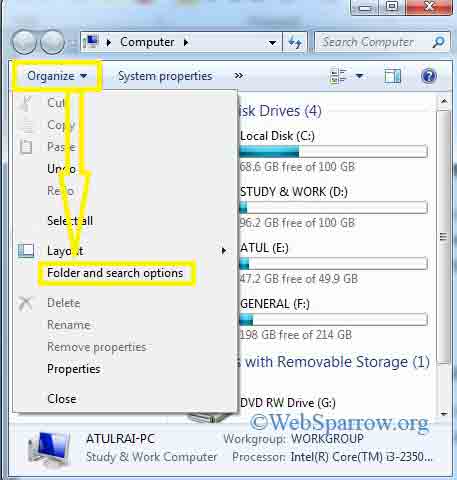 open folder, single click, windows 7, operating system