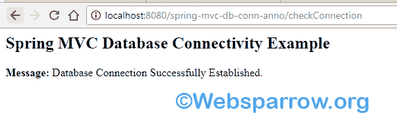 Spring MVC Database Connectivity Example using Annotation and Java Based Configuration