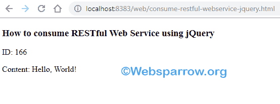 How to consume RESTful web service using jQuery