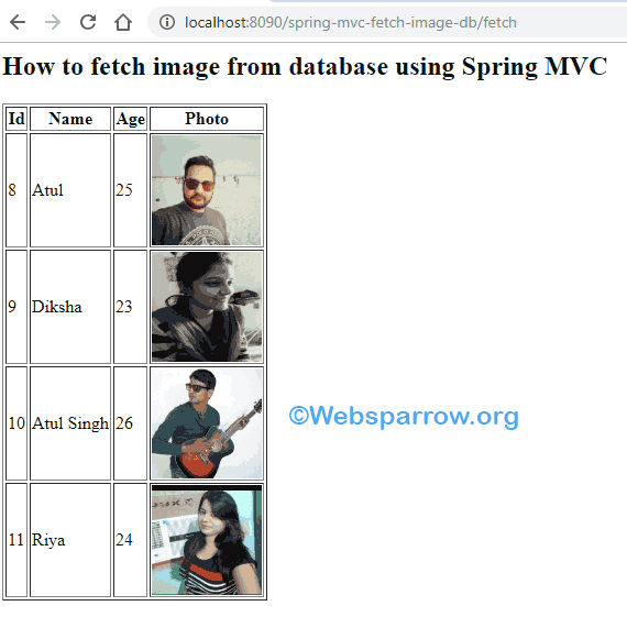 How to fetch image from database using Spring MVC