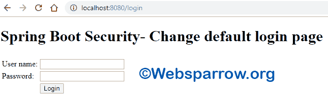 Spring Boot Security- How to change default login page