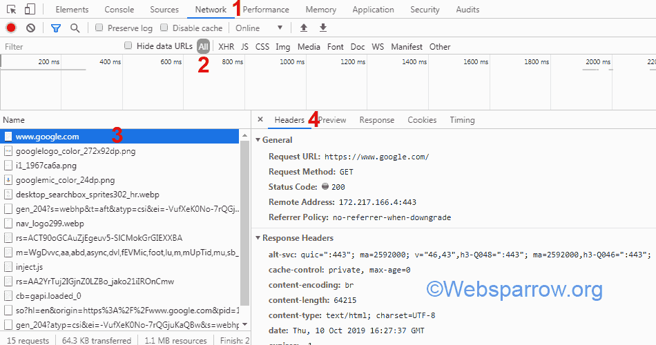 How to view HTTP headers in Google Chrome