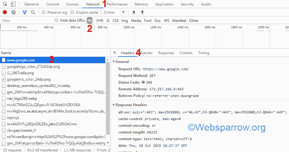 How To View Http Headers In Google Chrome - Websparrow