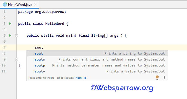 IntelliJ IDEA – System.out.println shortcut