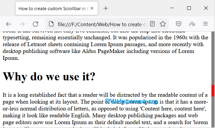 Firefox: How to create custom Scrollbar in CSS