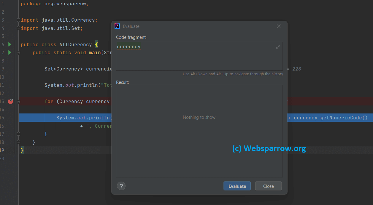 Shortcut keys to evaluate expression/variable in IntelliJ IDEA