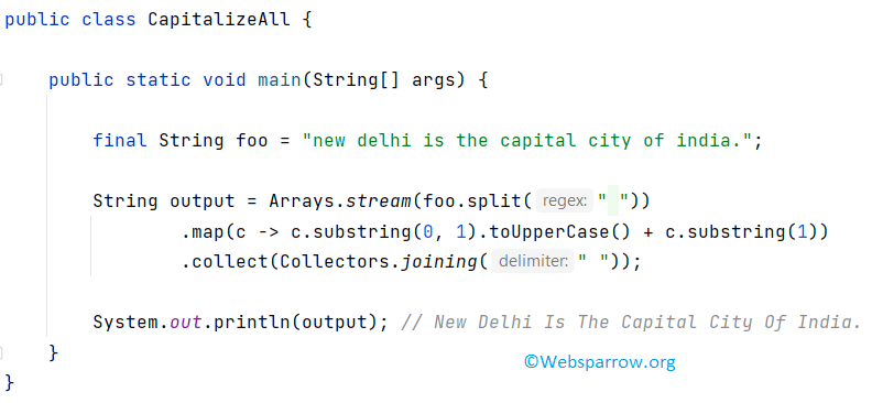 Capitalize the first letter of each word in a String using Java