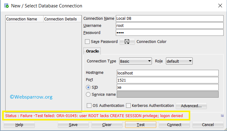 ORA-01045: user xxx lacks CREATE SESSION privilege; logon denied