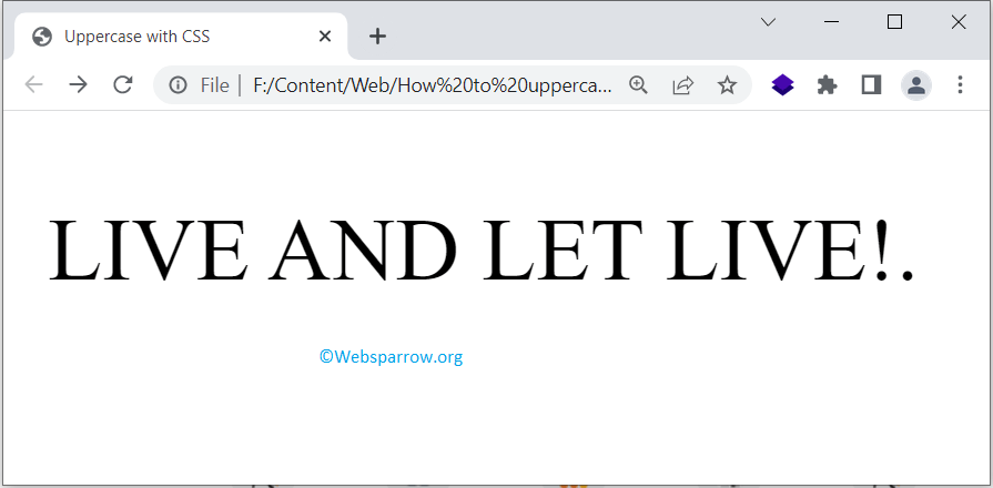How To Uppercase Text With CSS Websparrow