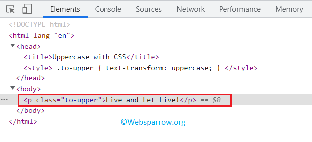 How to uppercase text with CSS